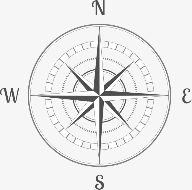 矢量手绘指南针png素材-90设计