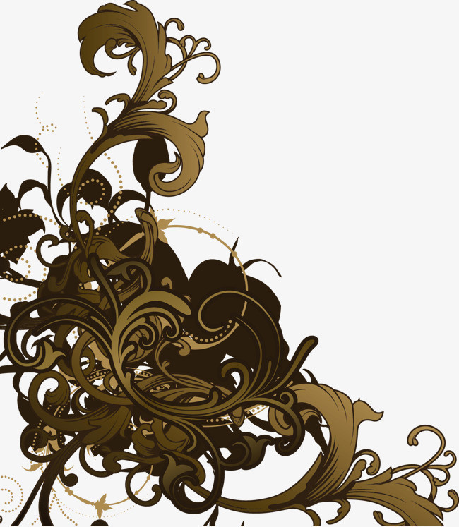 怀旧复古_复古花纹png素材-90设计