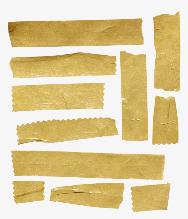 黄色简约贴纸胶布装饰图案【高清装饰元素png素材】-90设计