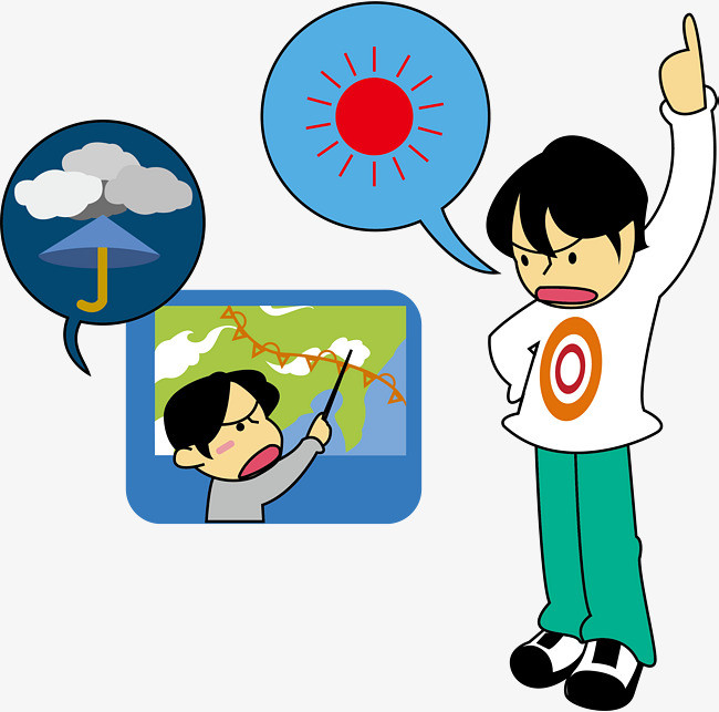 矢量图手绘卡通天气预报图标