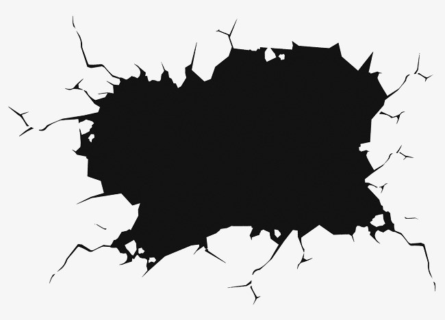 黑色大气墙壁破洞效果元素