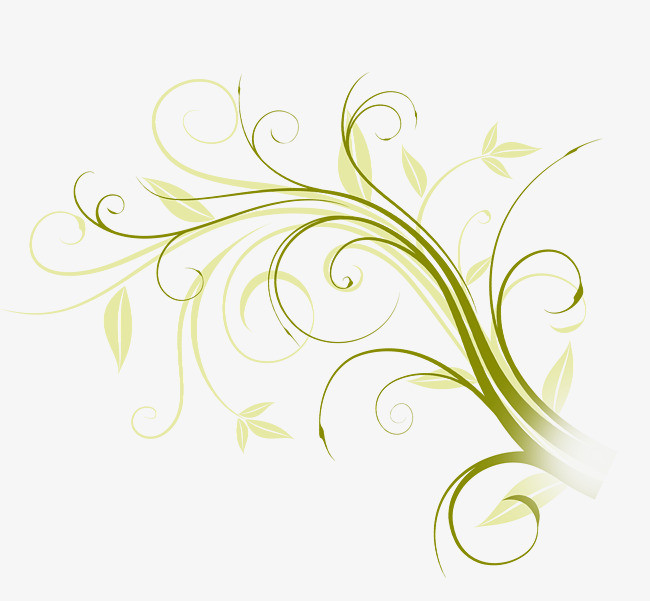 绿色清新树藤装饰图案png素材-90设计