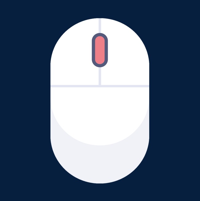 白色鼠标png素材-90设计