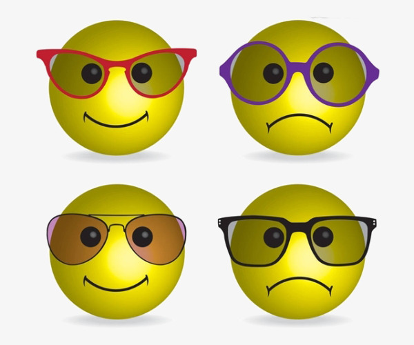 卡通可爱表情自拍人脸贴纸png素材