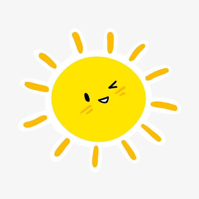 黄色笑脸太阳卡通可爱形象