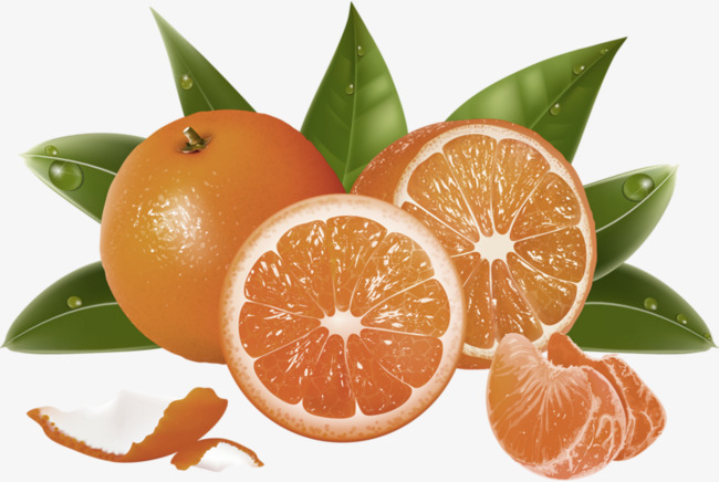 黄色橙子橘子装饰图案
