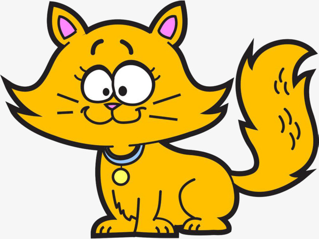 二维码黄色卡通手绘猫咪二维码