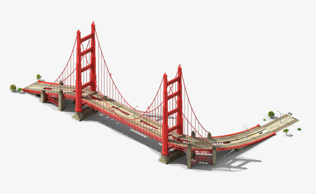 现代大桥素材免抠