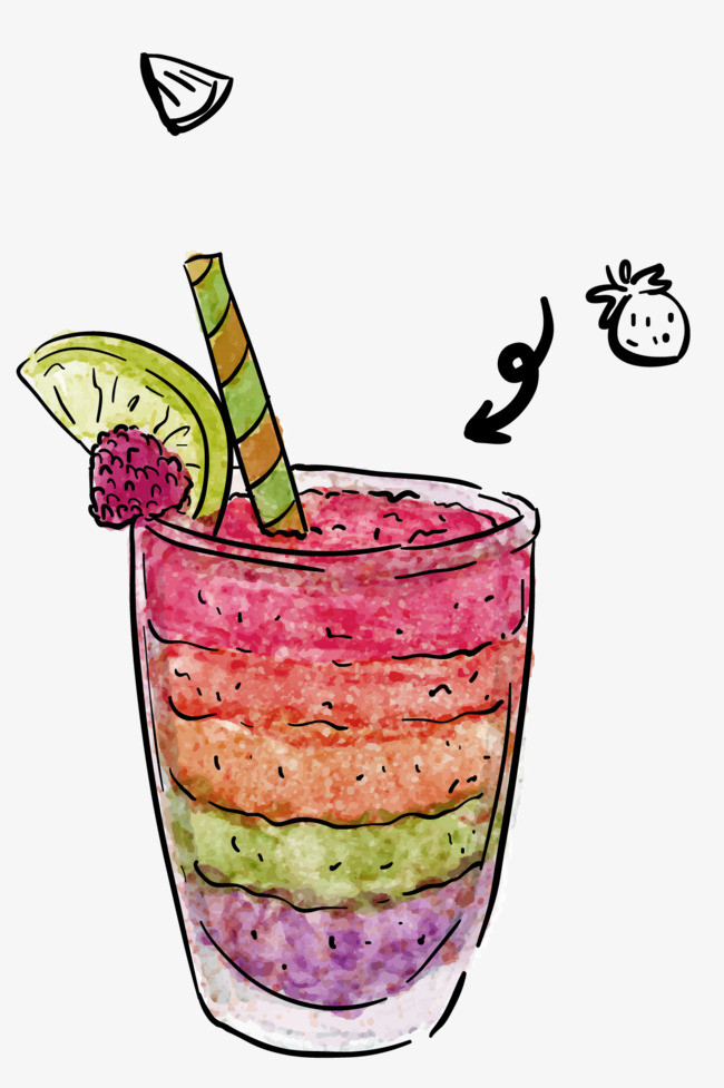 多彩清新饮料装饰图案