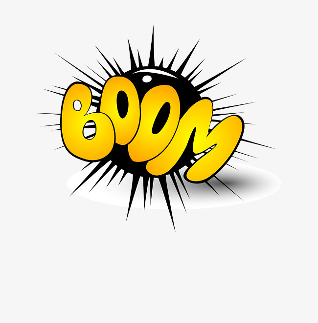矢量黄色boom素材