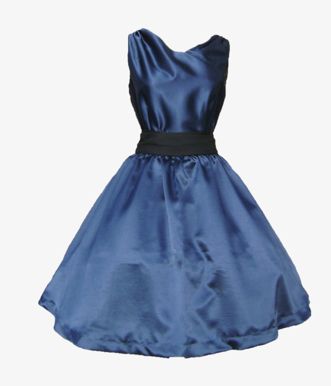 蓝色洋服裙子素材免抠