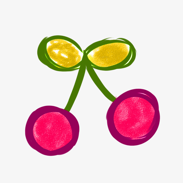 红色清新樱桃装饰图案