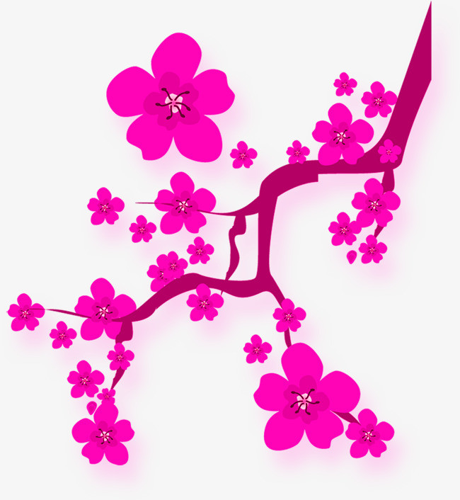 紫色梅花装饰图案png素材-90设计
