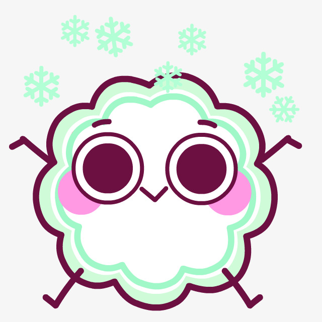 卡通云朵表情雪花装饰图案