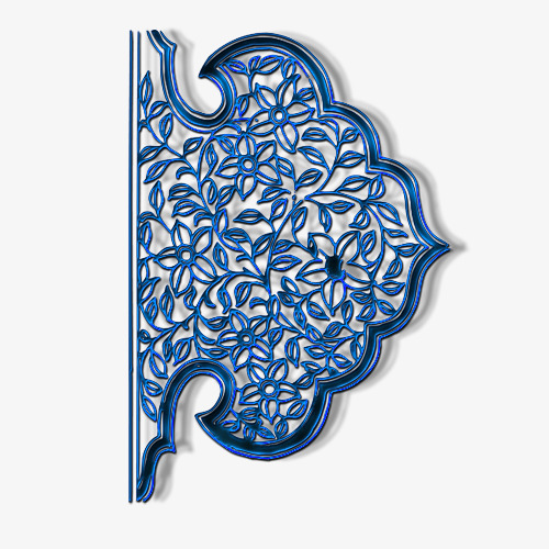 蓝色简约花纹装饰图案