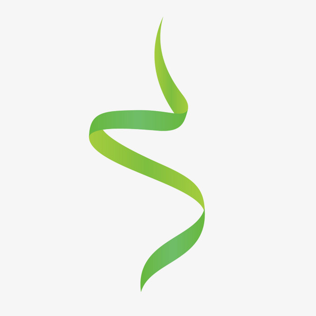 矢量绿色蛇形飘带庆祝彩带