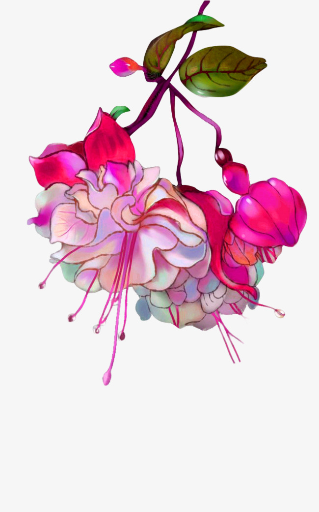 紫色清新花朵装饰图案png素材-90设计