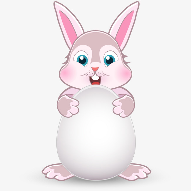 抱彩蛋的小兔子矢量素材【高清效果元素png素材】-90设计