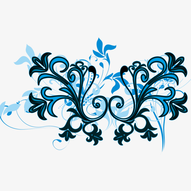 蓝色花纹装饰图案