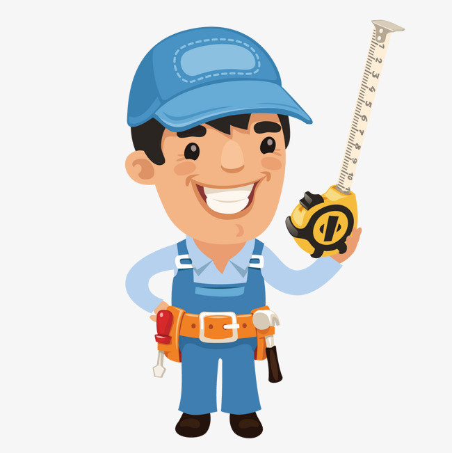 手绘可爱卡通劳动者警察工人装饰