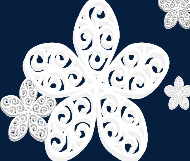 镂空花朵花瓣剪纸