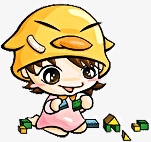 卡通积木_搭积木的小娃娃png素材-90设计