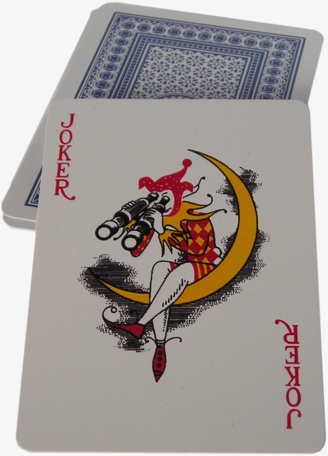 愚人节手绘卡通紫色小丑扑克牌元素边框免抠元素