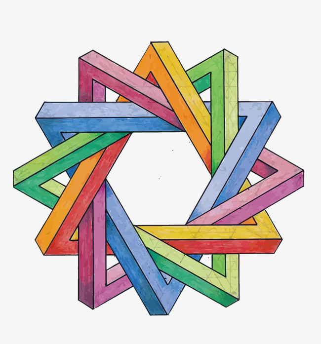 中国红简约几何图形折扇插画艺术矢量图