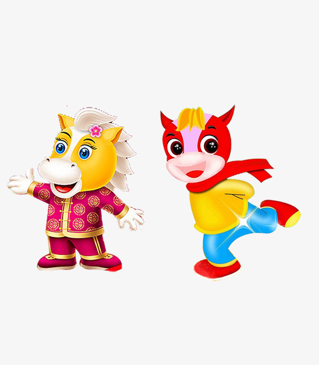 卡通马儿和卡通猫