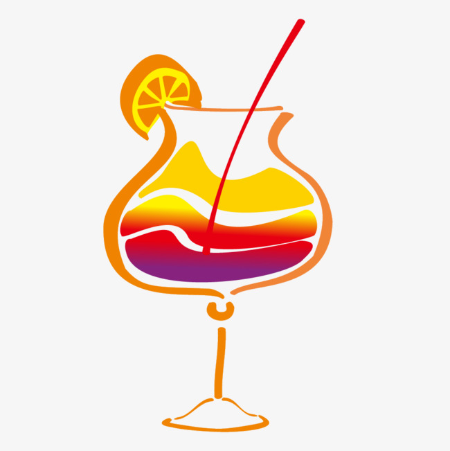 卡通手绘洋酒杯