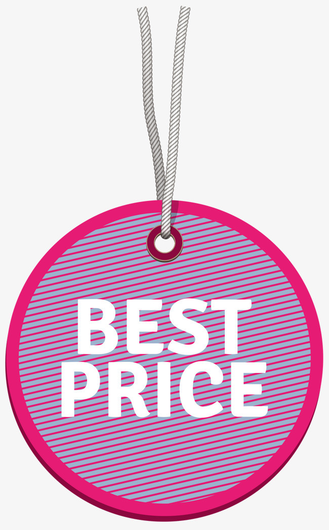 粉边圆形挂签矢量