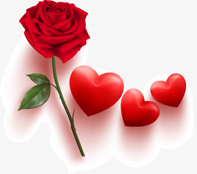 玫瑰花心形装饰矢量图