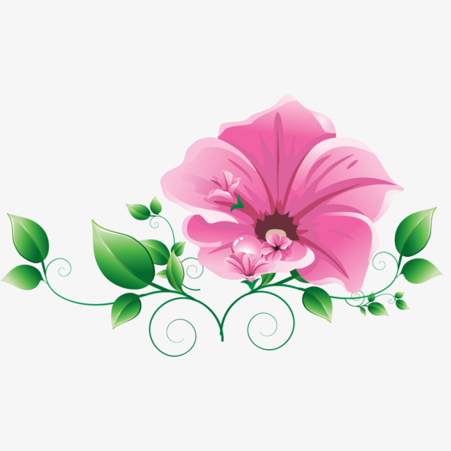 紫色花朵藤蔓装饰图案png素材-90设计