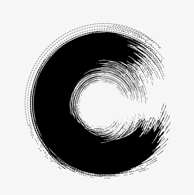 中国风黑色墨迹圈