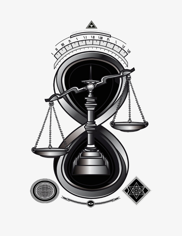黑色简约天平png素材-90设计