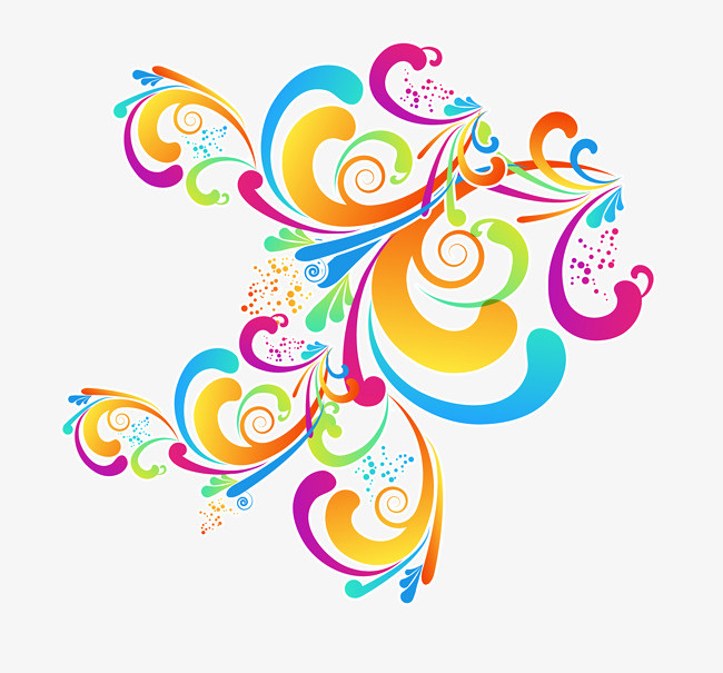 彩色卡通礼花装饰图案