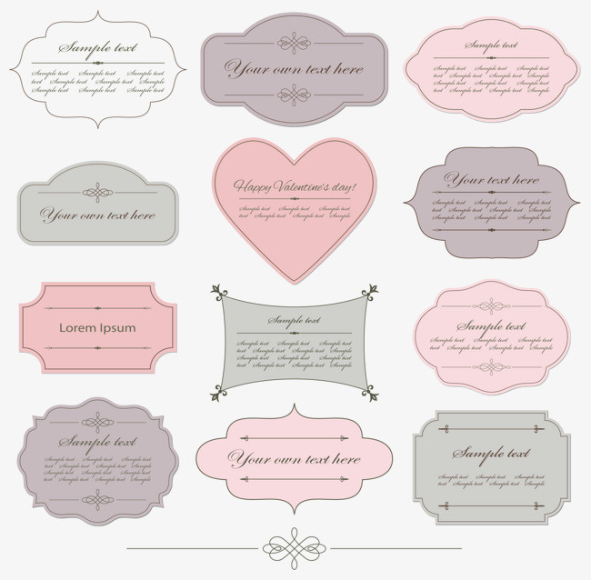 简单线条标签矢量