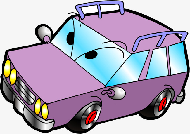 紫色卡通车车窗