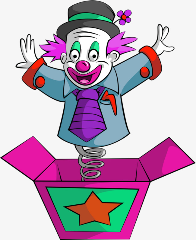 紫色卡通惊吓盒子装饰图案