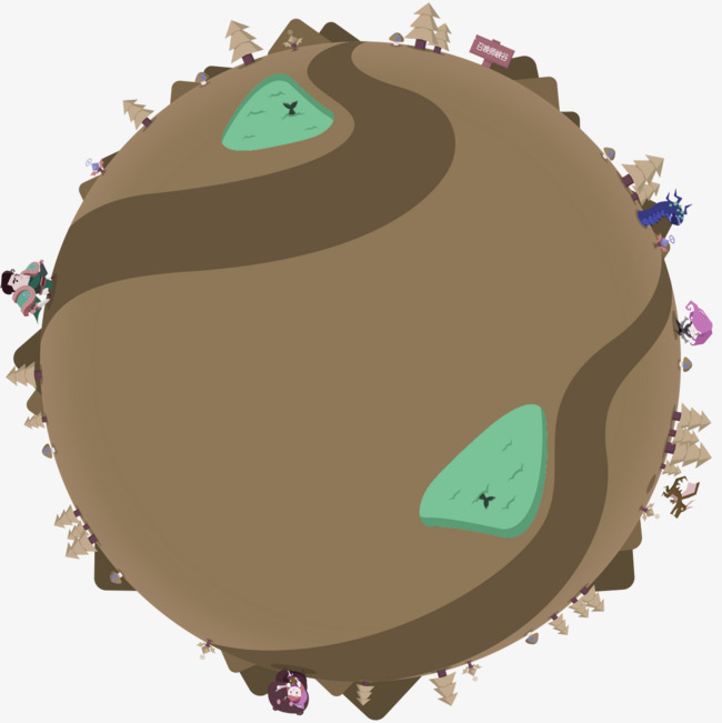 棕色简约星球装饰图案