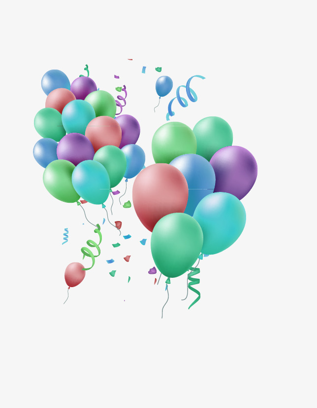 多彩清新气球装饰图案png素材-90设计