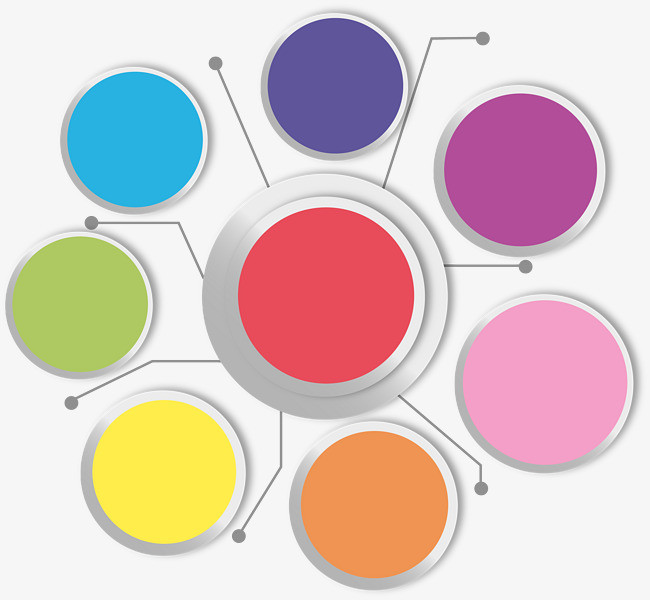 矢量彩色关联图png图片