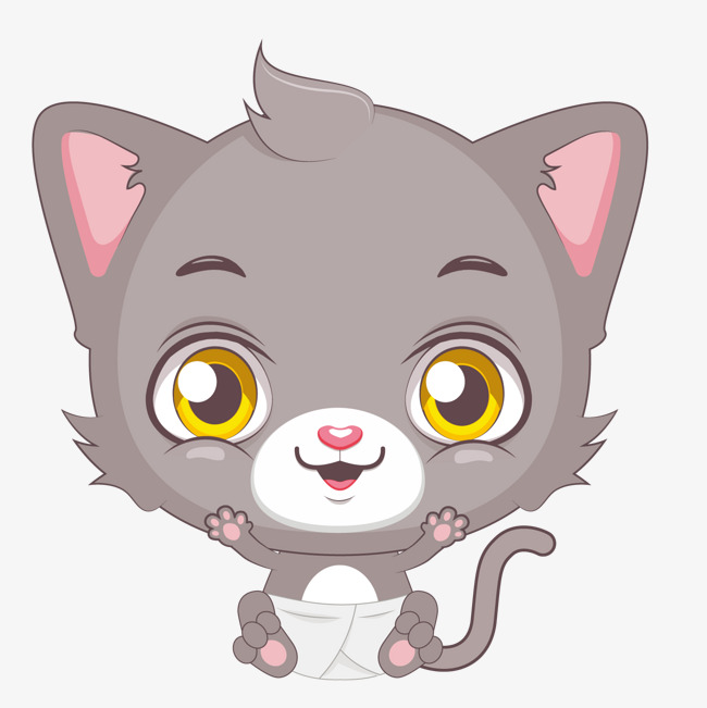 可爱卡通动物猫头鹰小猫咪矢量元素