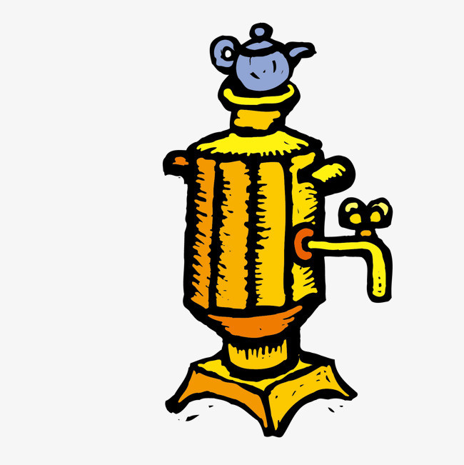 卡通彩色咖啡壶矢量