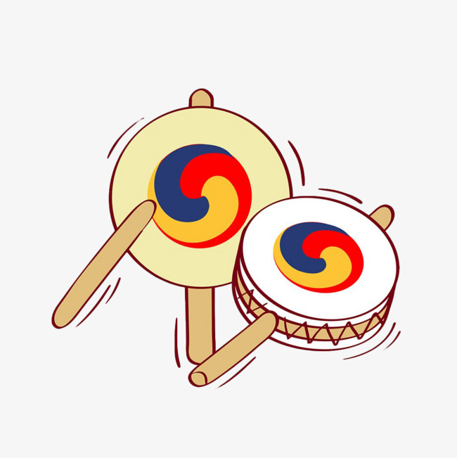 手绘婴幼儿玩具拨浪鼓插画