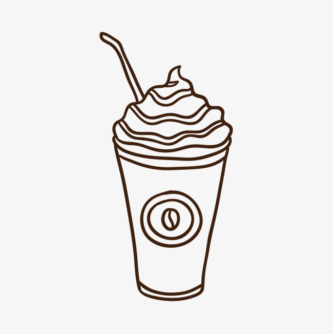 奶茶饮品线稿
