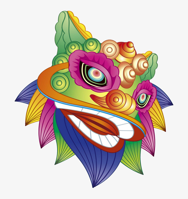 彩色手绘的狮子头