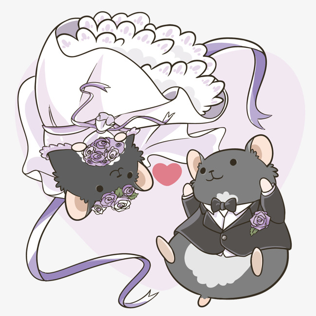 矢量结婚老鼠