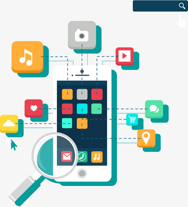 放大镜手机app介绍png图片素材图片免费下载_高清装饰图案psd_cnc娱乐