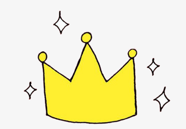 简约卡通手绘黄色皇冠矢量元素设计